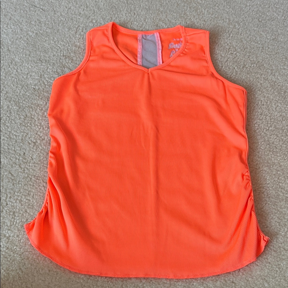 Girls Lucky in Love Orange Tank Top